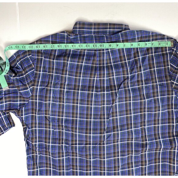 Polo Ralph Lauren Mens Sz XL Custom Fit Blue Plaid Long Sleeve Button Down Shirt - Picture 10 of 12